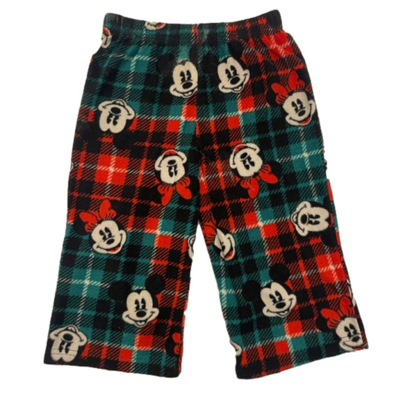Disney Other - Disney Retro Mickey & Minnie Mouse Plaid Christmas Fleece Pajama Pants